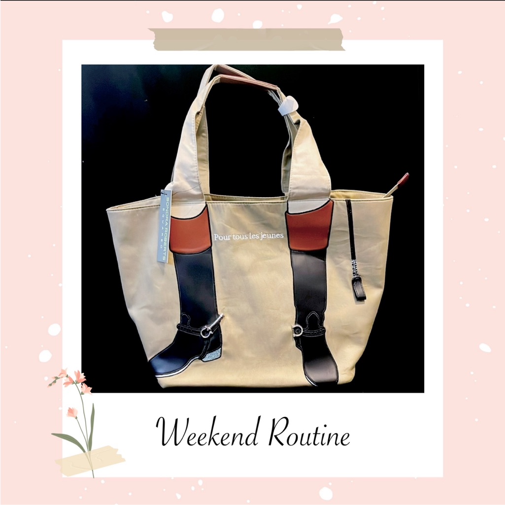 Sondra Roberts Squared Equestrian  Horse Canvas Tote Bag  L  Brand New